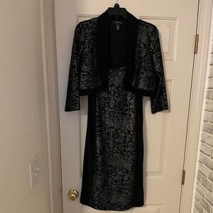 R & M Black Two Piece Dress Outfit Sz: 12